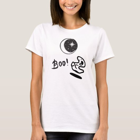 月幽霊ブー Tシャツ (正面)
