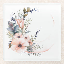 月形の花:「私のキッチン」コースター ガラスコースター