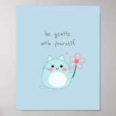 月感動的猫ポスター引用文 ポスター (正面)