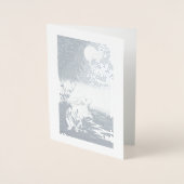 月挨拶カード付きホイルウサギ 箔カード (正面)