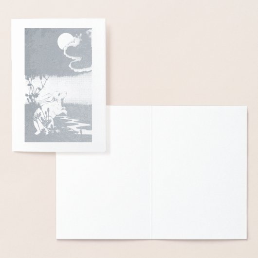 月挨拶カード付きホイルウサギ 箔カード (ディスプレー)