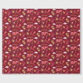 月新辰年赤 ラッピングペーパー (フラット)