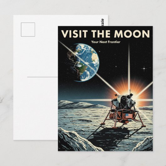 月旅行に行く ポストカード (正面/裏面)