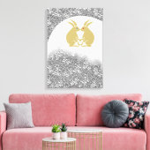 月日本のとウサギ キャンバスプリント (インサイチュ (リビング))