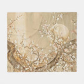 月日本のの梅の宗思山 フリースブランケット (正面(横))