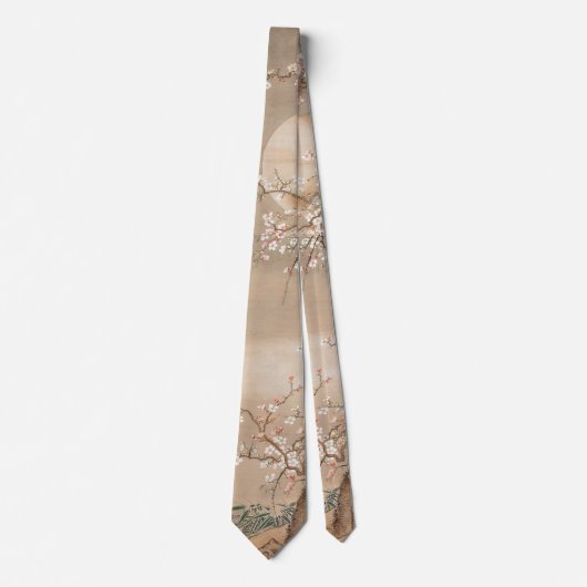 月日本の下の梅の花ぞうしさん ネクタイ (正面)