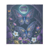 月明お洒落かりの蝶の風景 ノートパッド (正面)