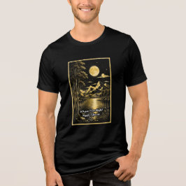 月明かりが沈黙と出会う静かな夜景 トライブレンドＴシャツ