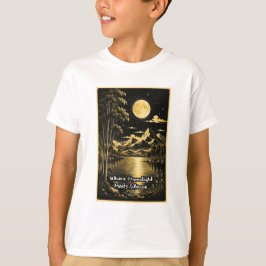 月明かりが沈黙と出会う静かな夜景 Tシャツ