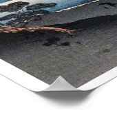 月明かりと孤独な海岸、広重、浮世絵 ポスター (角)