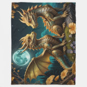 月明かりにドラゴン フリースブランケット (正面)