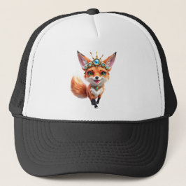 月明かりに浮かぶ草原の星輝く狐。 キャップ