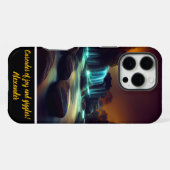 月明かりに照らされた滝の夜景 iPhoneケース (裏面横)