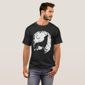 月明かりに狼 月夜の森の動物 Tシャツ (正面フル)