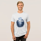 月明かりに遊ぶイルカ トライブレンドTシャツ (正面全面)