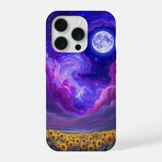 月明かりのひまわりスカイフォンケース iPhoneケース (裏面)