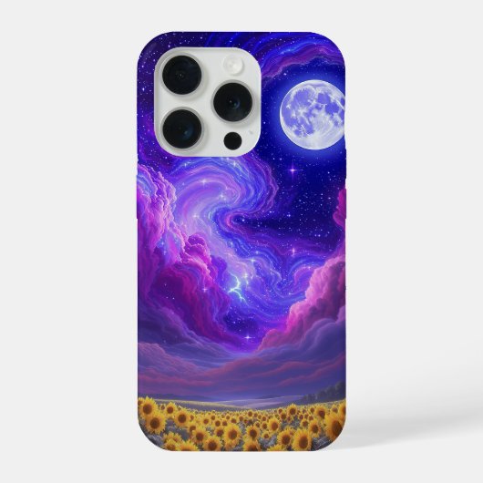 月明かりのひまわり空のスマホケース iPhoneケース (裏面)