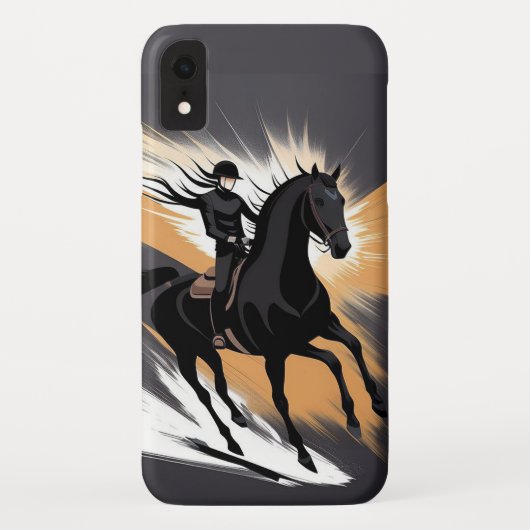 月明かりのもと疾走する騎手 Case-Mate iPhoneケース (裏面)