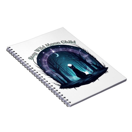 月明かりのアーチの下の神秘的な猫 ノートブック (右側)