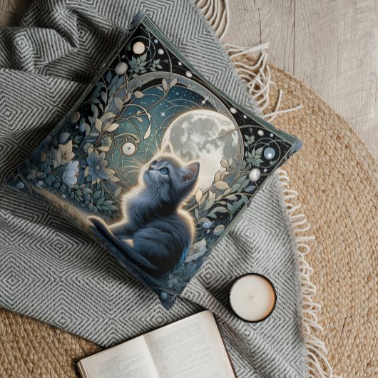 月明かりのアールヌーボー子天の下 クッション