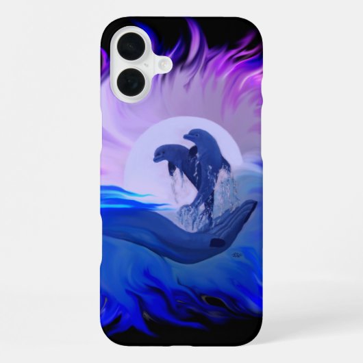 月明かりのイルカ iPhoneケース (裏面)