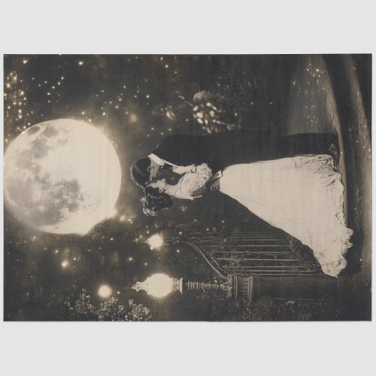 月明かりのエレガント中のデカップル踊り 薄葉紙 (正面)