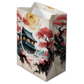月明かりのキャビン 日本の森の芸術 (5) ミディアムペーパーバッグ (裏面アングル)