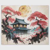 月明かりのキャビン 日本の森の芸術 (5) ラッピングペーパー (フラット)