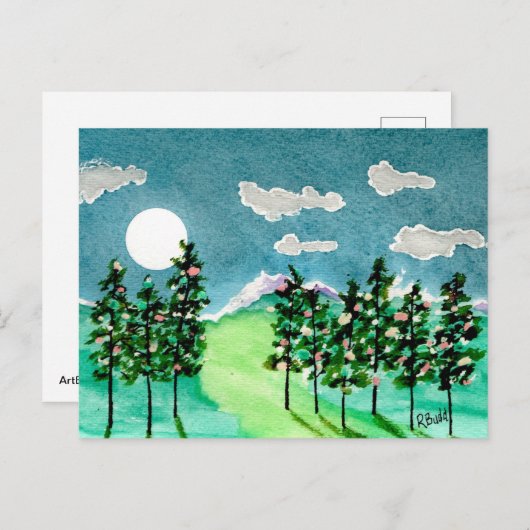 月明かりのクリスマスツリー シーズンポストカード (正面/裏面)