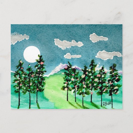 月明かりのクリスマスツリー シーズンポストカード (正面)