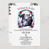 月明かりのゴシック様式ティルデススケルトン結婚バラ 招待状 (正面/裏面)