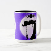 月明かりのシルエットのダンサーコーヒーマグ ツートーンマグカップ (正面右)