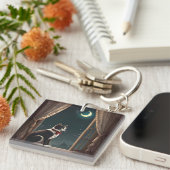 「月明かりのヒゲ」 キーホルダー (正面右)