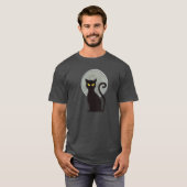 月明かりのヒゲ:猫に親しむ Tシャツ (正面フル)