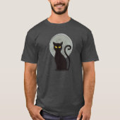 月明かりのヒゲ:猫に親しむ Tシャツ (正面)