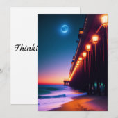 月明かりのピアのグリーティングカード (正面/裏面)