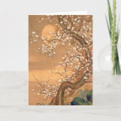 月明かりのピンクと白の梅の花Shizan カード (正面)