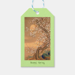 月明かりのピンクと白の梅の花Shizan ギフトタグ