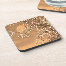月明かりのピンクと白の梅の花Shizan コースター