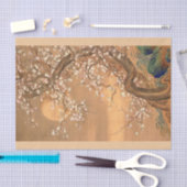 月明かりのピンクと白の梅の花Shizan 薄葉紙 (クラフト)