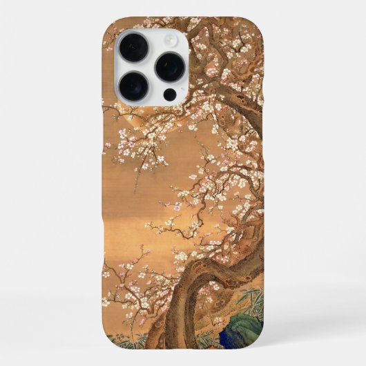 月明かりのピンクと白の梅の花Shizan iPhoneケース (裏面)