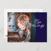 月明かりのポストカードでお茶 ポストカード (正面/裏面)