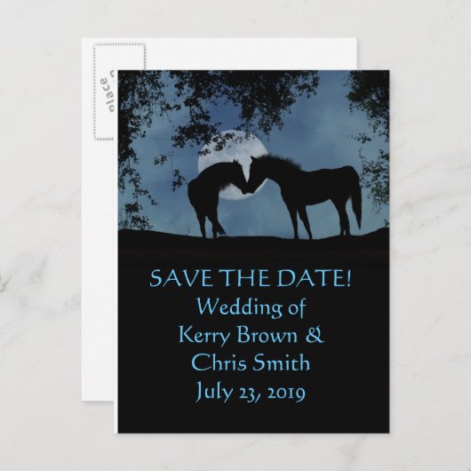 月明かりのポストカードに日付2馬を保存 案内ポストカード (正面/裏面)