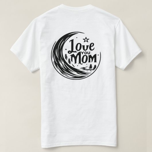 月明かりのママの愛 Tシャツ (デザイン裏面)