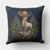 月明かりのユール 白い雄鹿 冬のスロー クッション (裏面)