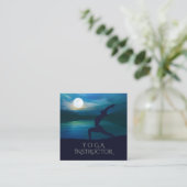 月明かりのヨガ瞑想三日月の敬礼 スクエア名刺 (スタンド正面)