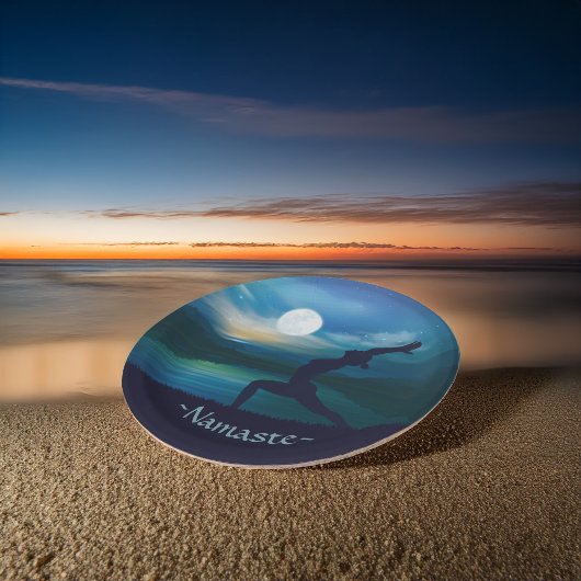 月明かりのヨガ瞑想三日月の敬礼 ペーパープレート