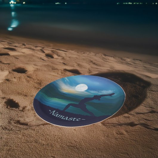 月明かりのヨガ瞑想三日月の敬礼 ペーパープレート