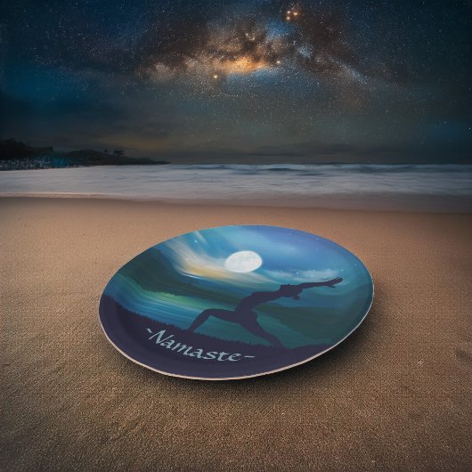 月明かりのヨガ瞑想三日月の敬礼 ペーパープレート