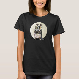 月明かりのヨーロッパフクロウTシャツ Tシャツ